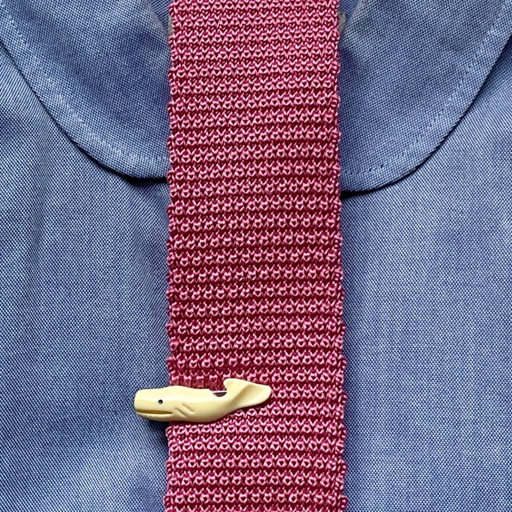 J. Crew Off-White Whale Tie Bar